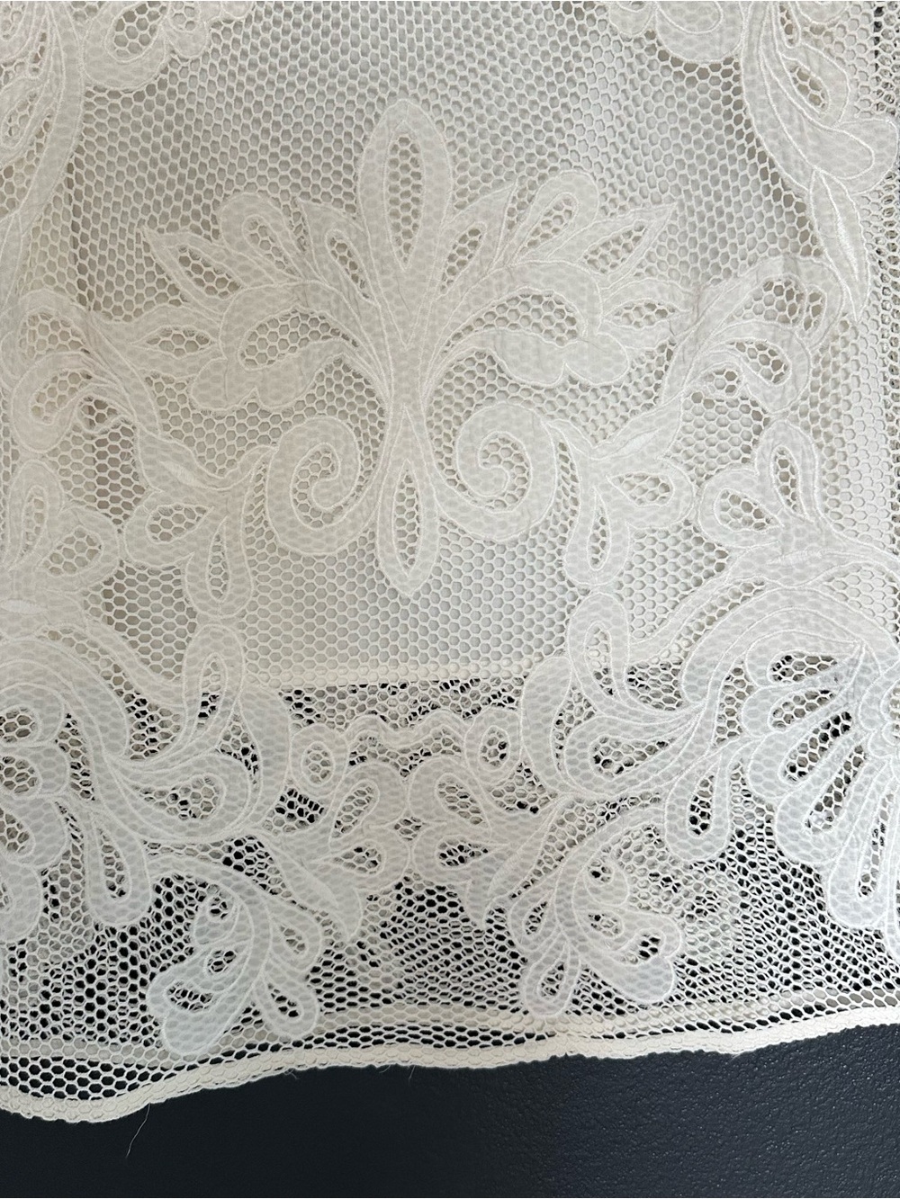 MISA Los Angeles Lace Midi Skirt w/ Detachable Liner Ivory Boho Sz S NWT - Picture 4 of 7